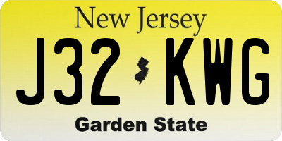 NJ license plate J32KWG