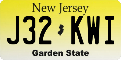 NJ license plate J32KWI