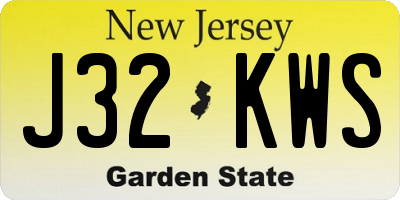 NJ license plate J32KWS