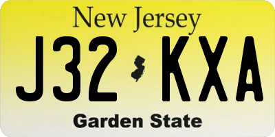 NJ license plate J32KXA