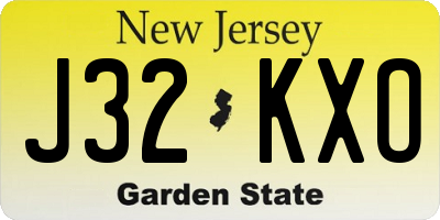NJ license plate J32KXO