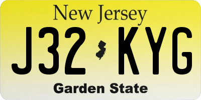 NJ license plate J32KYG