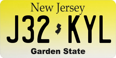 NJ license plate J32KYL