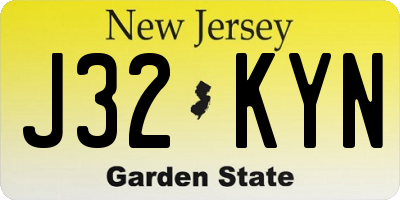 NJ license plate J32KYN