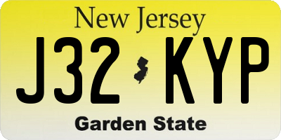 NJ license plate J32KYP
