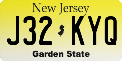 NJ license plate J32KYQ