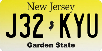 NJ license plate J32KYU