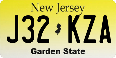 NJ license plate J32KZA