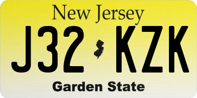 NJ license plate J32KZK