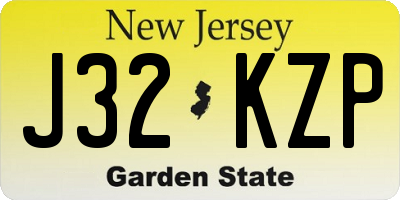 NJ license plate J32KZP