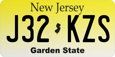 NJ license plate J32KZS