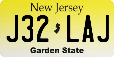 NJ license plate J32LAJ