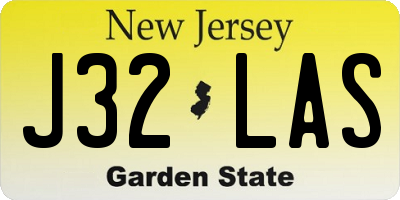 NJ license plate J32LAS