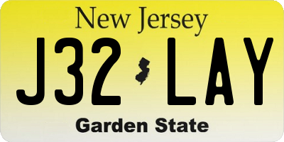 NJ license plate J32LAY