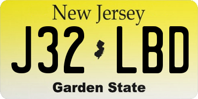NJ license plate J32LBD