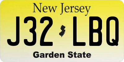NJ license plate J32LBQ