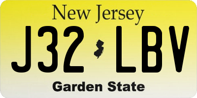 NJ license plate J32LBV