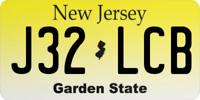 NJ license plate J32LCB