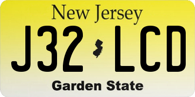 NJ license plate J32LCD