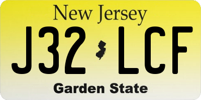 NJ license plate J32LCF