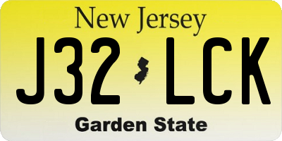 NJ license plate J32LCK