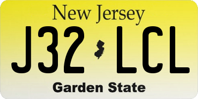 NJ license plate J32LCL
