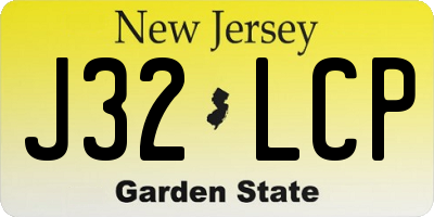 NJ license plate J32LCP