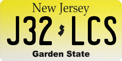 NJ license plate J32LCS