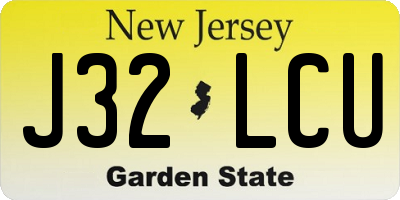 NJ license plate J32LCU