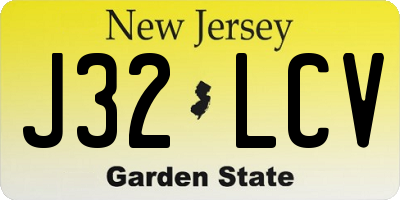 NJ license plate J32LCV