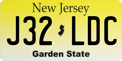 NJ license plate J32LDC