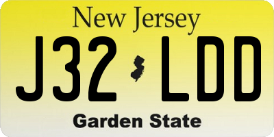 NJ license plate J32LDD