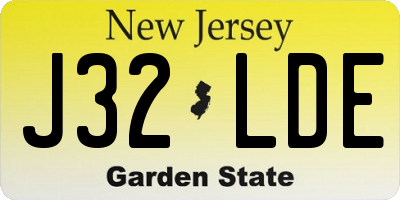 NJ license plate J32LDE