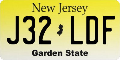 NJ license plate J32LDF