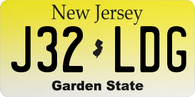 NJ license plate J32LDG