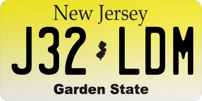 NJ license plate J32LDM