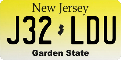 NJ license plate J32LDU