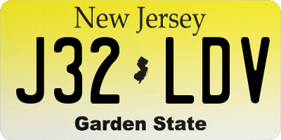 NJ license plate J32LDV