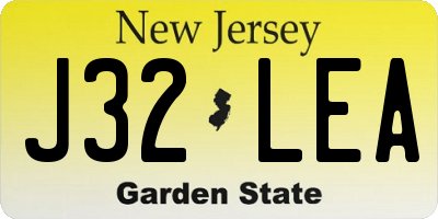 NJ license plate J32LEA