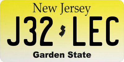 NJ license plate J32LEC