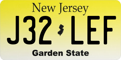 NJ license plate J32LEF