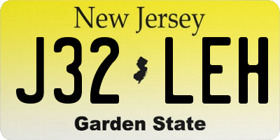 NJ license plate J32LEH