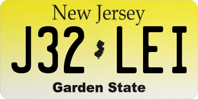 NJ license plate J32LEI
