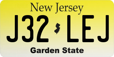 NJ license plate J32LEJ