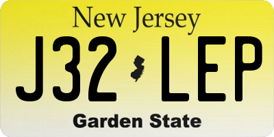 NJ license plate J32LEP