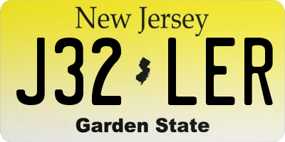 NJ license plate J32LER