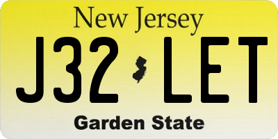 NJ license plate J32LET