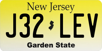 NJ license plate J32LEV