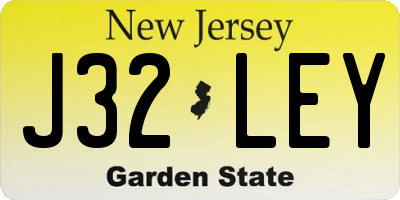 NJ license plate J32LEY