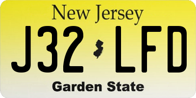 NJ license plate J32LFD